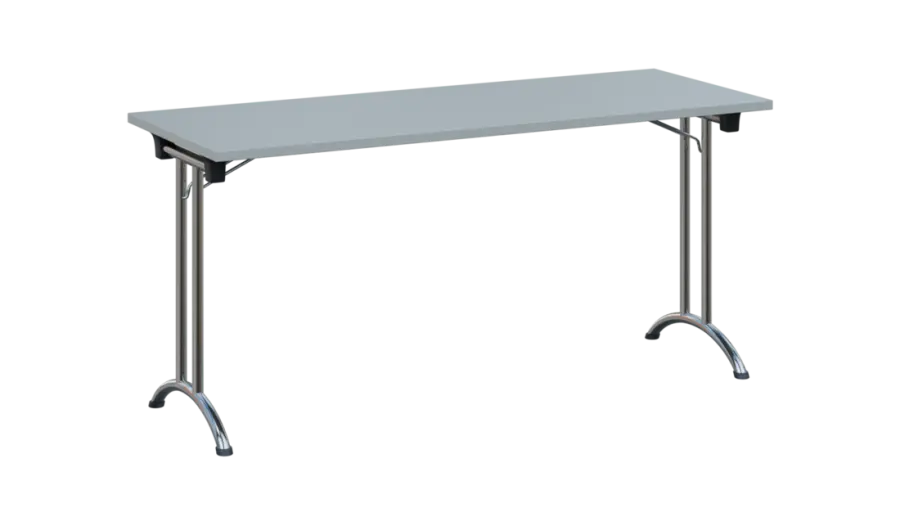 SLC 160 chrom skládací jednací stůl 1600x600, deska 25 mm, podnož chrom, deska šedá